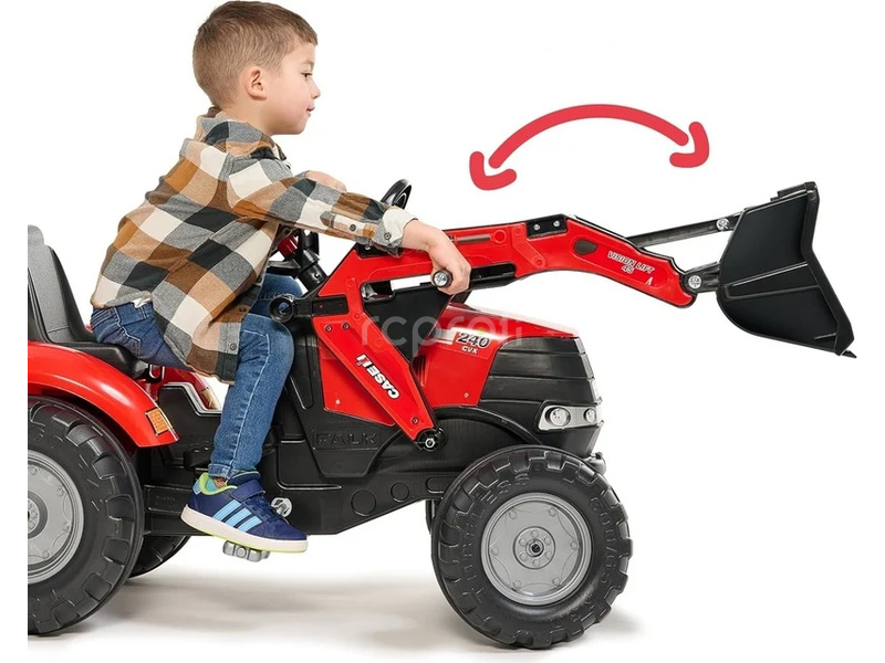 FALK - Šlapací traktor Case IH Puma 240CVX s nakladačem, rypadlem a vlečkou