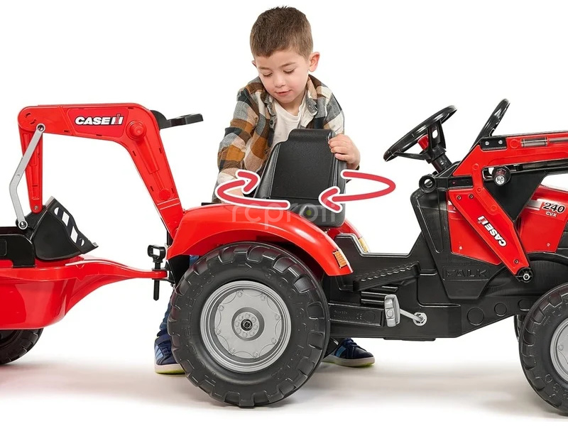 FALK - Šlapací traktor Case IH Puma 240CVX s nakladačem, rypadlem a vlečkou