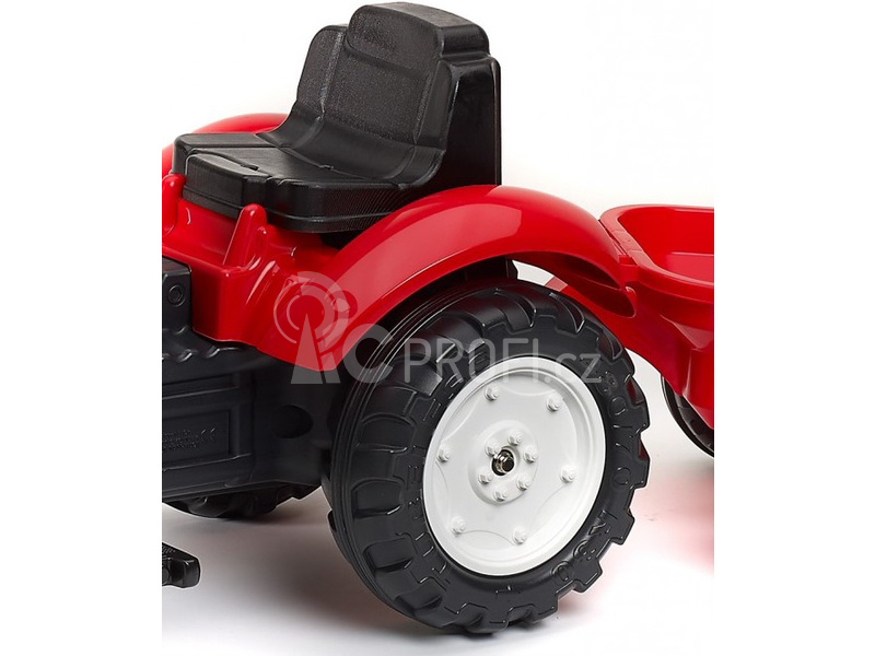 FALK - Šlapací traktor Garden master červený s vlečkou