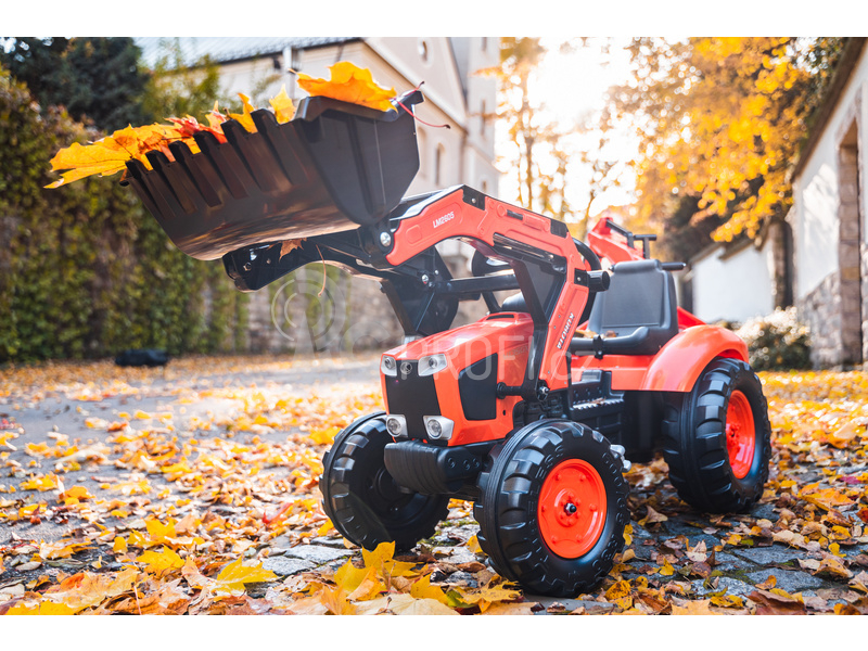 FALK - Šlapací traktor Kubota s nakladačem, rypadlem a Maxi vlečkou