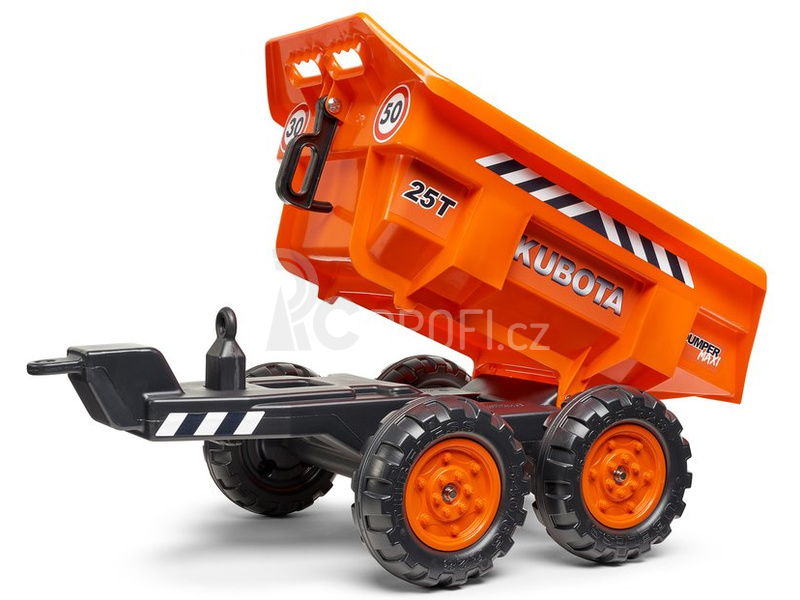 FALK - Šlapací traktor Kubota s nakladačem, rypadlem a Maxi vlečkou