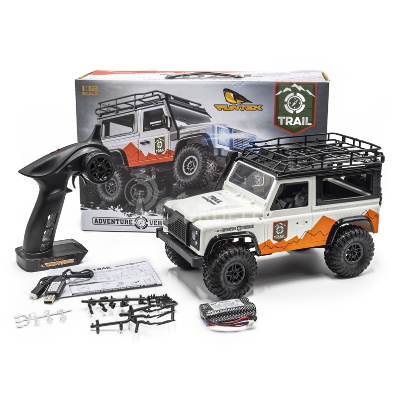 FUNTEK TRAIL 1/12 RTR 4WD - bílo/oranžová barva