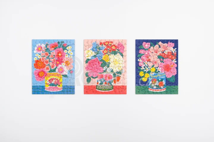 Galison Puzzle Květinové potešení v plechovce 3x100 dílků