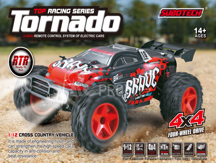 RC auto Pioneer Brave, bíločervená