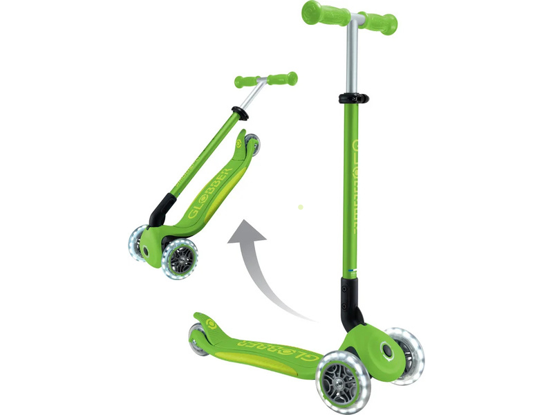 Globber - Koloběžka Primo Plus Lights V2 skládací Blue/Emerald Green