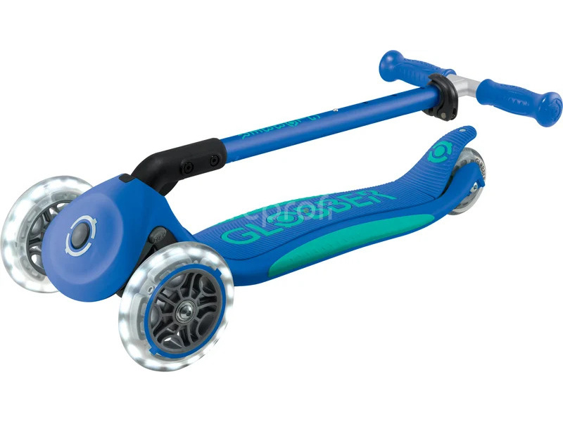 Globber - Koloběžka Primo Plus Lights V2 skládací Blue/Emerald Green
