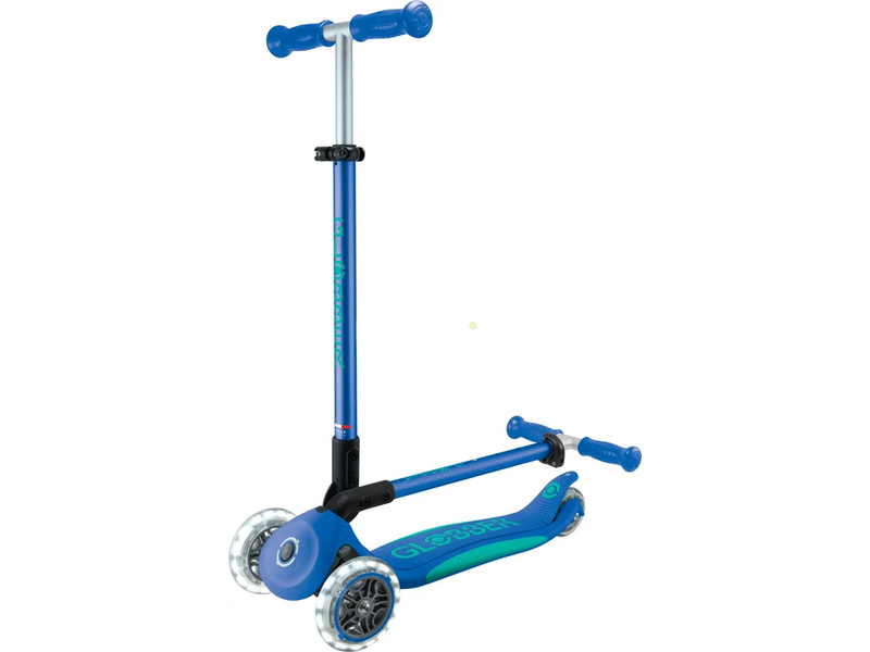 Globber - Koloběžka Primo Plus Lights V2 skládací Blue/Emerald Green