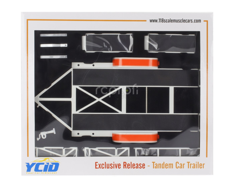 Gmp Accessories Carrello Trasporto Auto 2-assi - Car Transporter Trailer Ycid 1:18 Červená Stříbrná