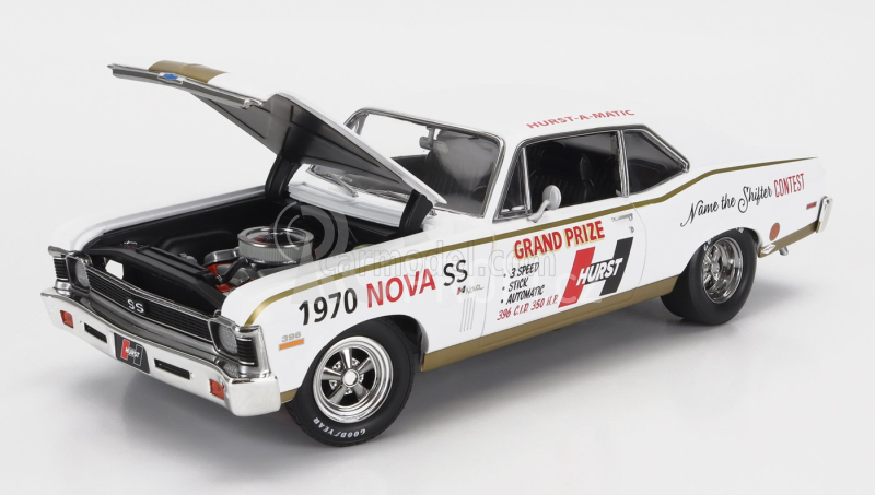 Gmp Chevrolet Nova Ss Coupe Hurst-a-matic Racing 1970 1:18 Bílé Zlato