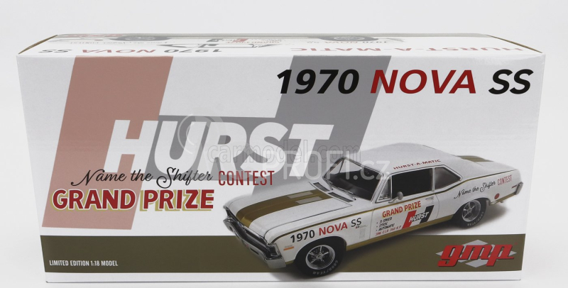 Gmp Chevrolet Nova Ss Coupe Hurst-a-matic Racing 1970 1:18 Bílé Zlato