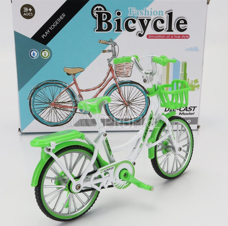 Golden wheel models Bicicletta Lady Classic Bicycle 1:10 Zelená Bílá