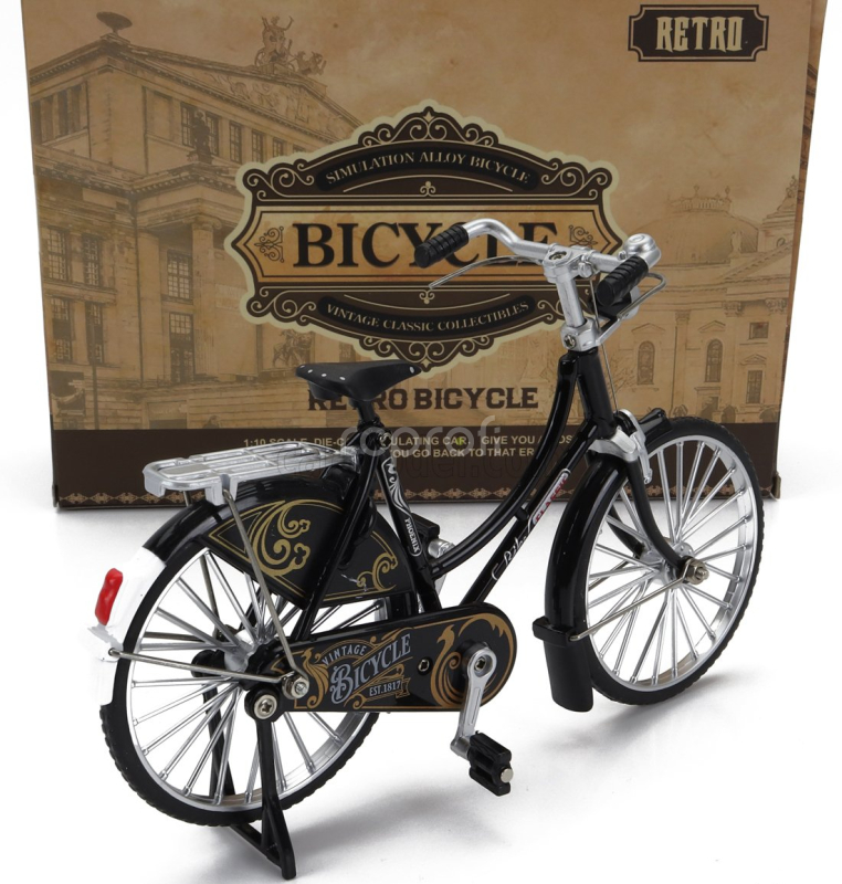 Golden wheel models Bicicletta Woman Classic Bicycle 1:10 Black