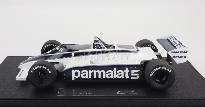 Gp-replicas Brabham F1  Bt49c Parmalat Racing Team N 5 World Champion Winner Germany Gp 1981 Nelson Piquet 1:18 Bílá Modrá