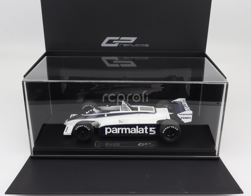 Gp-replicas Brabham F1  Bt49c Parmalat Racing Team N 5 World Champion Winner Germany Gp 1981 Nelson Piquet 1:18 Bílá Modrá