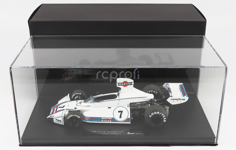 Gp-replicas Brabham F1  Ford Bt44b Martini N 7 Season 1975 Carlos Reutemann - Con Vetrina - With Showcase 1:18 Bílá