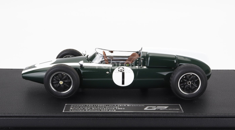 Gp-replicas Cooper F1  T53 N 1 Pole Position Winner British Silverstone Gp World Champion 1960 Jack Brabham 1:18 Zelená