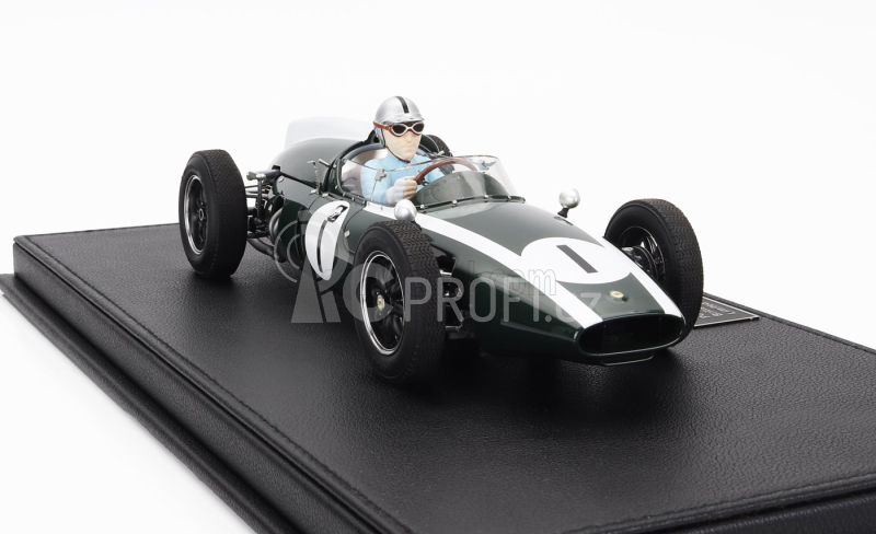 Gp-replicas Cooper F1  T53 N 1 Pole Position Winner British Silverstone Gp World Champion (with Pilot Figure) 1960 Jack Brabham 1:18 Zelená