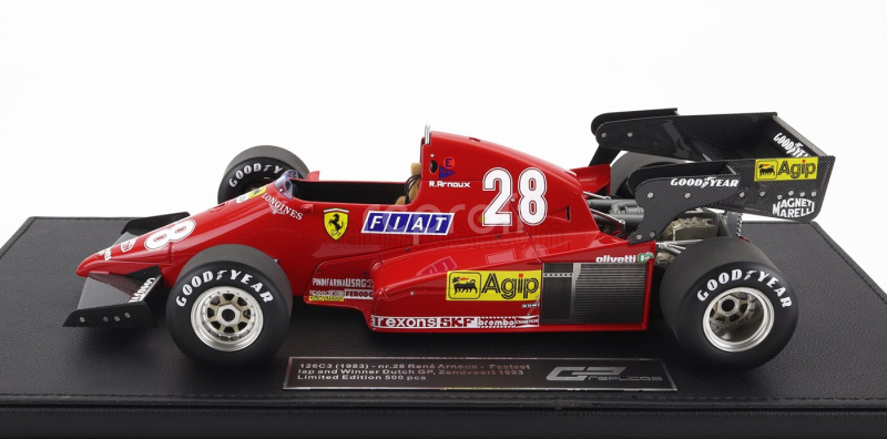 Gp-replicas Ferrari F1  126c3 Scuderia Ferrari N 28 Winner & Fastest Lap Dutch Gp 1983 Rene Arnoux 1:18 Red