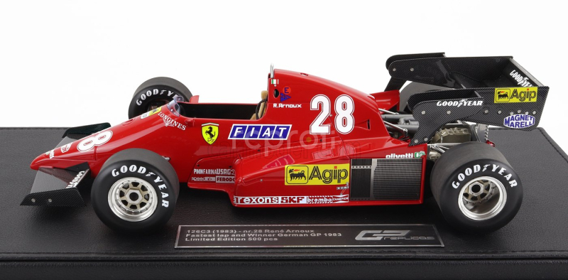 Gp-replicas Ferrari F1  126c3 Scuderia Ferrari N 28 Winner & Fastest Lap German Gp 1983 Rene Arnoux 1:18 Red