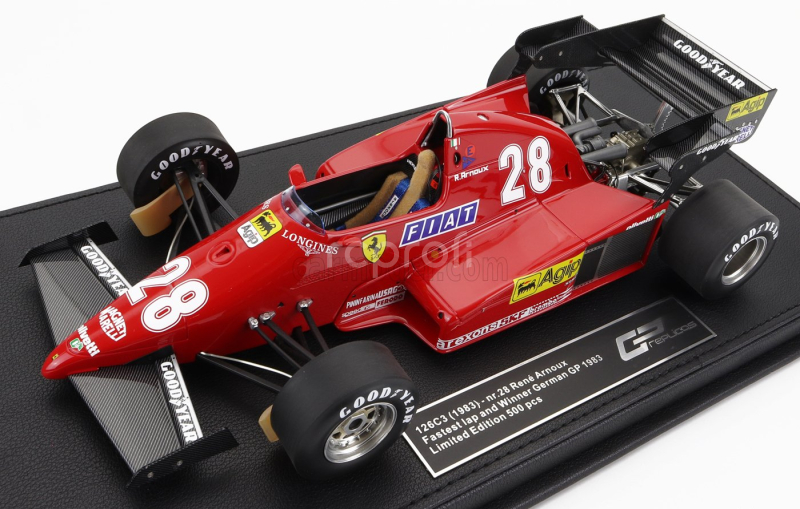 Gp-replicas Ferrari F1  126c3 Scuderia Ferrari N 28 Winner & Fastest Lap German Gp 1983 Rene Arnoux 1:18 Red