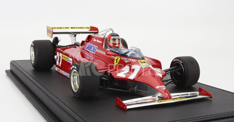 Gp-replicas Ferrari F1  126ck N 27 Winner Monaco Gp (with Pilot Figure) 1981 G.villeneuve - Con Vetrina - With Showcase 1:18 Red