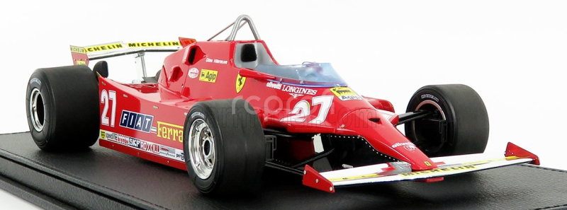 Gp-replicas Ferrari F1  126cx Comprex Turbo N 27 Usa Ovest Long Beach Gp 1981 G.villeneuve - Con Vetrina - With Showcase 1:18 Red