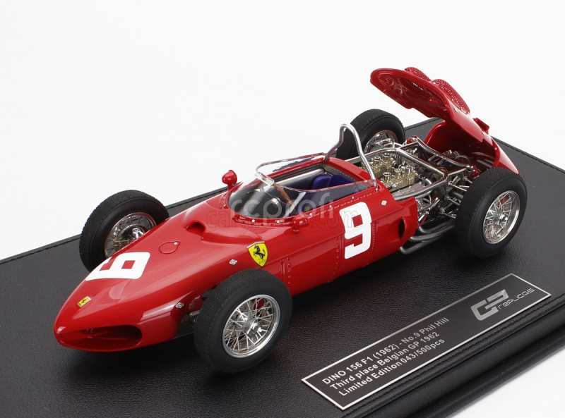 Gp-replicas Ferrari F1  156 N 9 3rd Belgium Spa Gp 1962 Phil Hill 1:18 Red