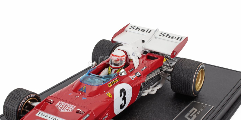 Gp-replicas Ferrari F1  312b2 N 3 3rd Dutch Zandvoort Gp (with Pilot Figure) 1971 Clay Regazzoni - Con Vetrina - With Showcase 1:18 Červená Bílá