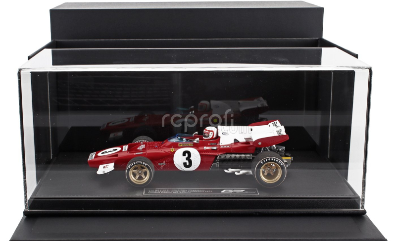 Gp-replicas Ferrari F1  312b2 N 3 3rd Dutch Zandvoort Gp (with Pilot Figure) 1971 Clay Regazzoni - Con Vetrina - With Showcase 1:18 Červená Bílá