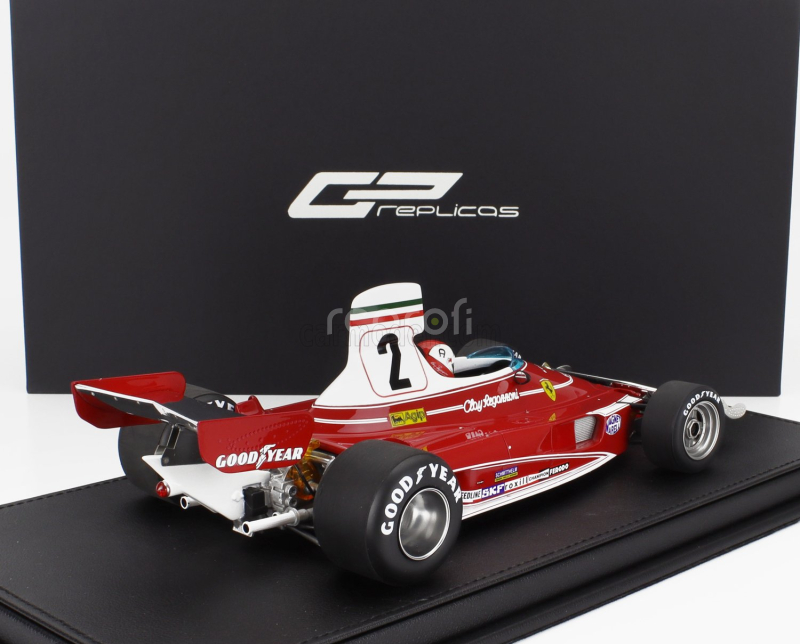 Gp-replicas Ferrari F1  312t N 2 Pole Position Fastest Lap And Winner Long Beach Usa Gp (with Pilot Figure) 1976 Clay Regazzoni 1:18 Red