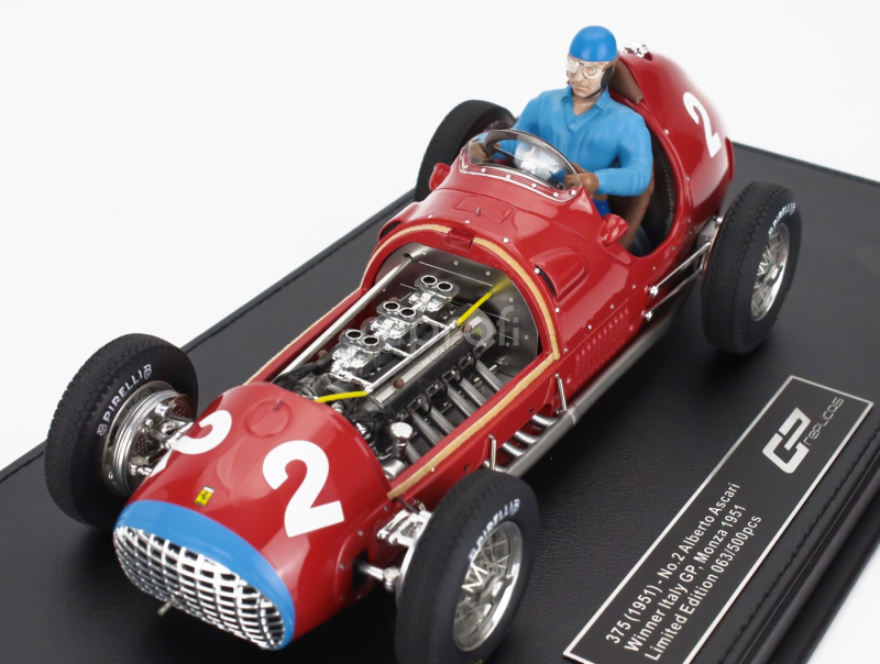 Gp-replicas Ferrari F1  375 N 2 Winner Italy Monza Gp (with Pilot Figure) 1951 Alberto Ascari 1:18 Red