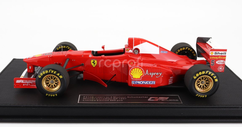 Gp-replicas Ferrari F1  F310b Team Scuderia Ferrari Marlboro N 5 Winner Canada Gp 1997 Michael Schumacher - Con Vetrina - With Showcase 1:18 Červená Bílá