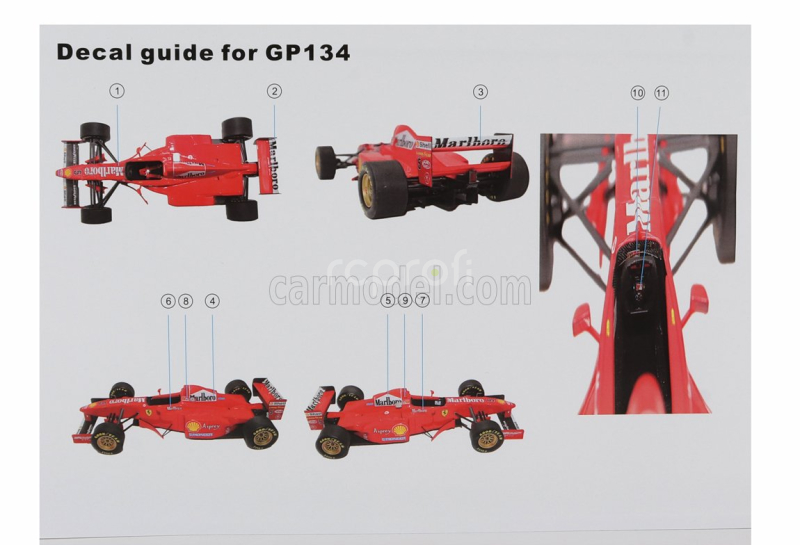 Gp-replicas Ferrari F1  F310b Team Scuderia Ferrari Marlboro N 5 Winner Canada Gp 1997 Michael Schumacher - Con Vetrina - With Showcase 1:18 Červená Bílá