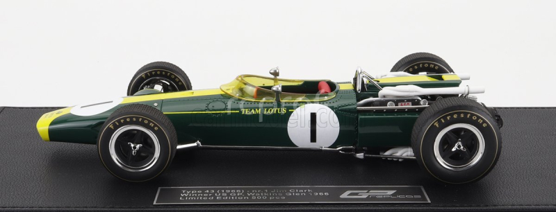 Gp-replicas Lotus F1  43 Scuderia Lotus Team N 1 Winner Usa Gp Watkins Glen 1966 Jim Clark 1:18 Britská Závodní Zelená