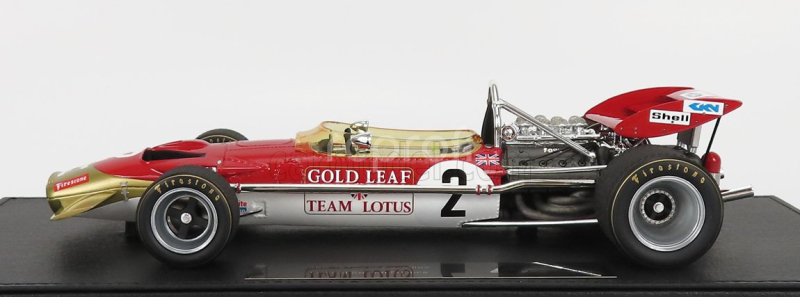 Gp-replicas Lotus F1  49c Ford Gold Leaf Team Lotus N 2 Season 1970 John Miles - Con Vetrina - With Showcase 1:18 Red