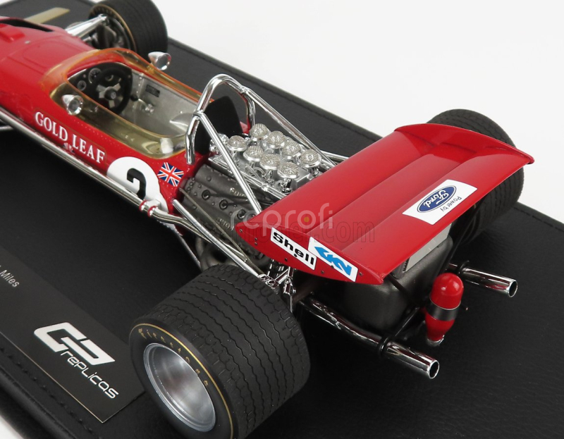 Gp-replicas Lotus F1  49c Ford Gold Leaf Team Lotus N 2 Season 1970 John Miles - Con Vetrina - With Showcase 1:18 Red