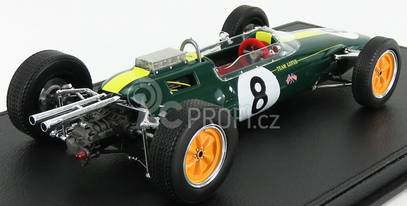 Gp-replicas Lotus F1 Climax 25 N 8 World Champion Winner Italy Gp 1963 Jim Clark - Con Vetrina - With Showcase 1:18 Zelená Žlutá