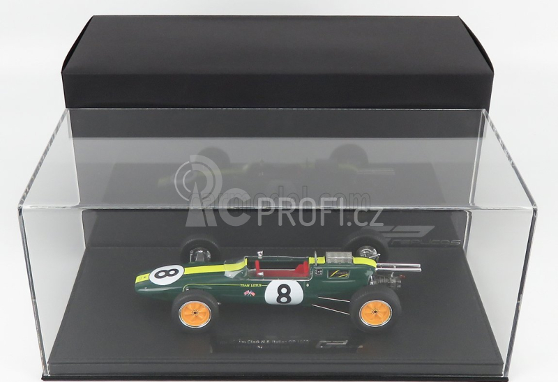 Gp-replicas Lotus F1 Climax 25 N 8 World Champion Winner Italy Gp 1963 Jim Clark - Con Vetrina - With Showcase 1:18 Zelená Žlutá