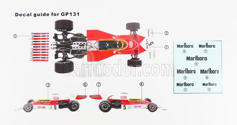 Gp-replicas Mclaren F1 M23 Ford Texaco N 5 1:18, červenobílá