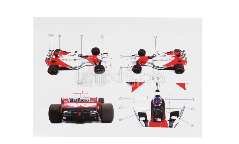 Gp-replicas Mclaren F1 Mp4/11 3.0l V10 Team Mercedes Central Wing N 7 1:18