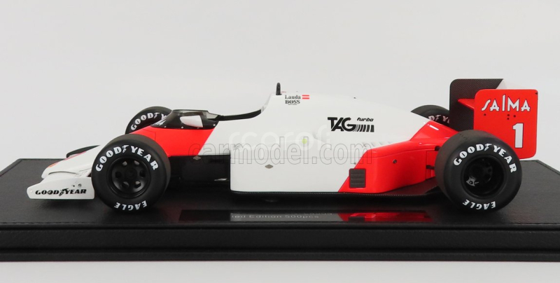 Gp-replicas Mclaren F1  Mp4/2b N 1 Season 1985 Niki Lauda - Con Vetrina - With Showcase 1:18 Bílá Červená