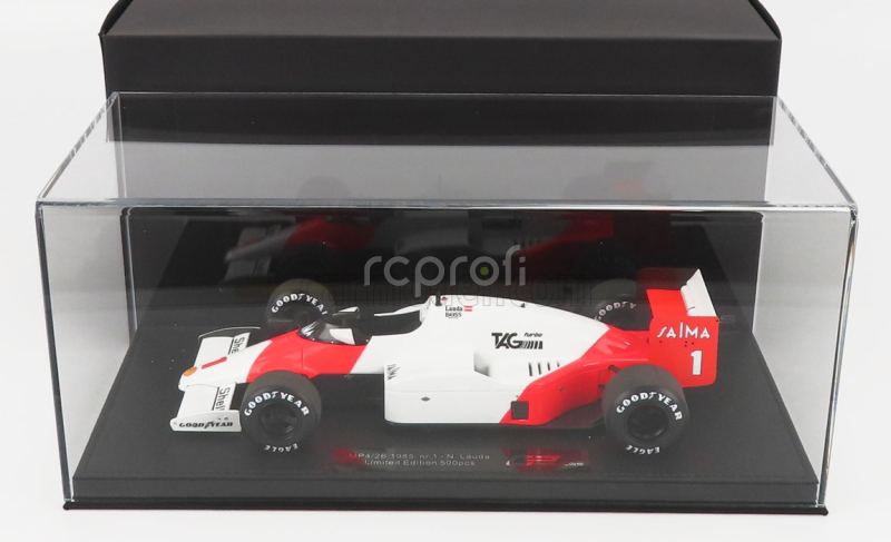 Gp-replicas Mclaren F1  Mp4/2b N 1 Season 1985 Niki Lauda - Con Vetrina - With Showcase 1:18 Bílá Červená