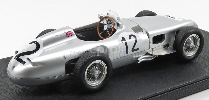 Gp-replicas Mercedes benz F1  W196 N 12 Winner British Gp 1955 S.moss 1:18 Silver