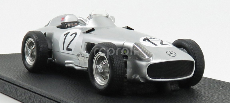 Gp-replicas Mercedes benz F1  W196 N 12 Winner British Gp 1955 S.moss 1:18 Silver