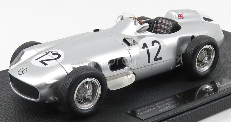 Gp-replicas Mercedes benz F1  W196 N 12 Winner British Gp 1955 S.moss 1:18 Silver