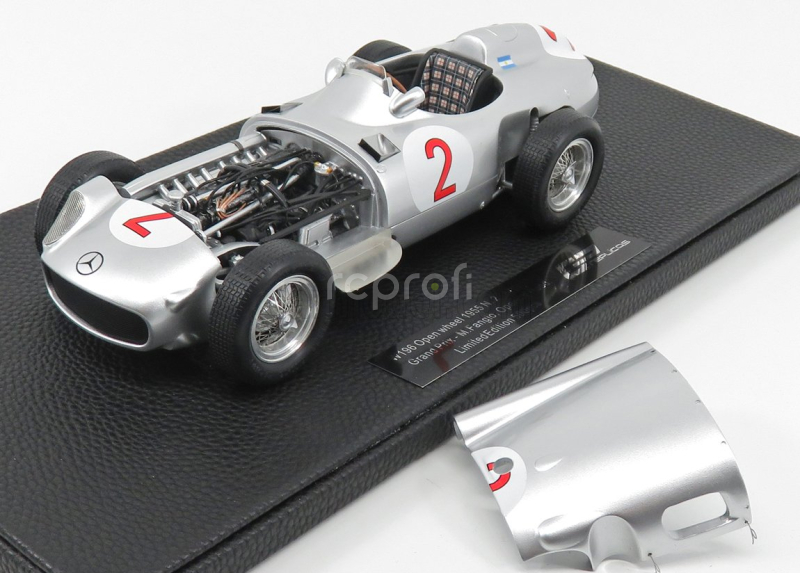 Gp-replicas Mercedes benz F1  W196 N 2 Argentina Gp Juan Manuel Fangio 1955 World Champion 1:18 Silver