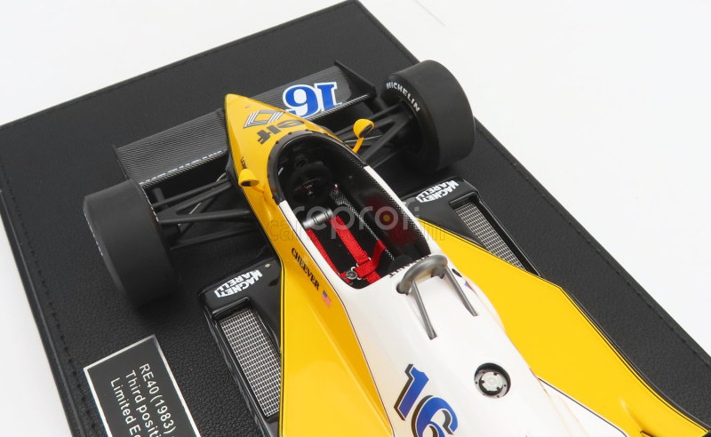 Gp-replicas Renault F1  Re40 N 16 3rd French Gp 1983 Eddie Cheevert 1:18 Černá Žlutá Bílá
