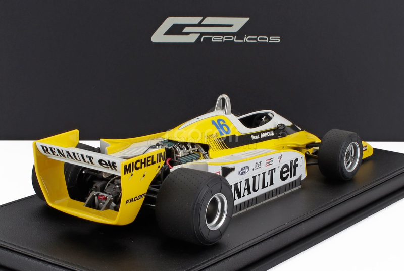 Gp-replicas Renault F1 Rs10 Team Renault Elf N 16 Fastest Lap 3rd French Gp 1979 Rene Arnoux - Con Vetrina - With Showcase 1:18 Žlutá Bílá