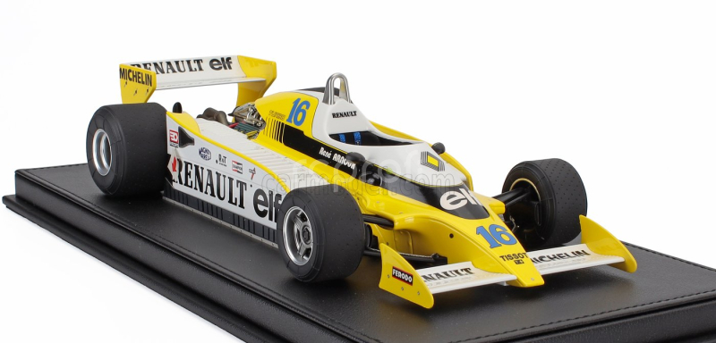 Gp-replicas Renault F1 Rs10 Team Renault Elf N 16 Fastest Lap 3rd French Gp 1979 Rene Arnoux - Con Vetrina - With Showcase 1:18 Žlutá Bílá