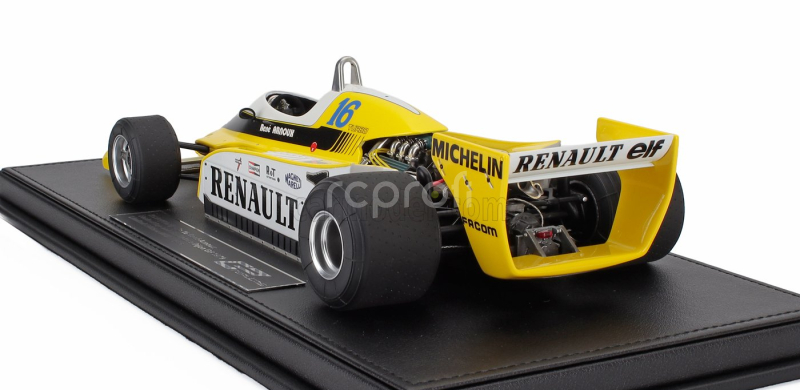 Gp-replicas Renault F1 Rs10 Team Renault Elf N 16 Fastest Lap 3rd French Gp 1979 Rene Arnoux - Con Vetrina - With Showcase 1:18 Žlutá Bílá